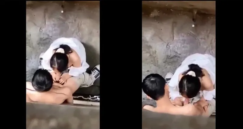 Quay lén em em học sinh bj cho tình nhân trong hẻm